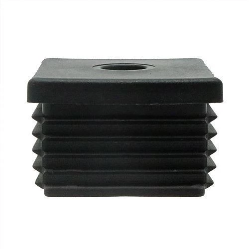 M12 x 40mm x 40mm - Square Threaded Tube Insert - Black - LDPE | Vital Parts